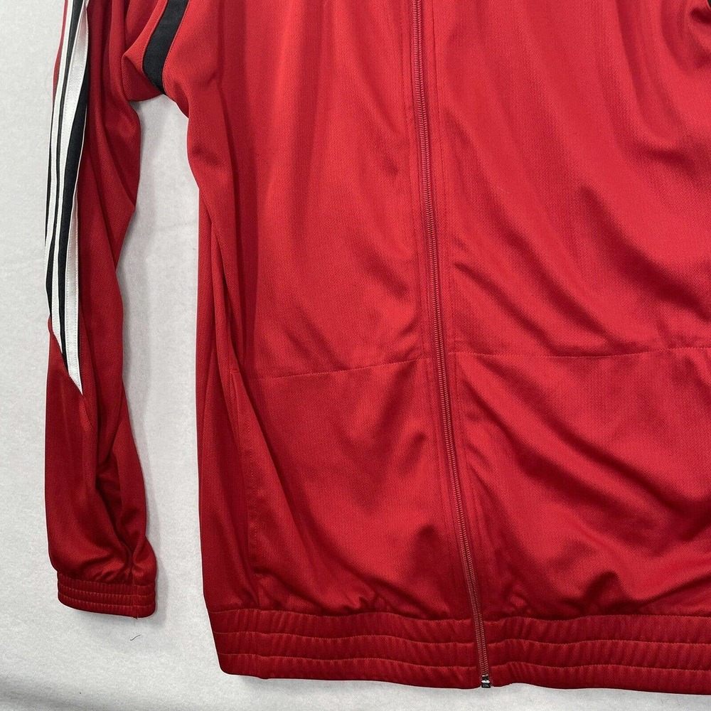 Adidas Full Zip Up Jacket Mens Small Tall Red Black Sporty Track Jacket - Picture 12 of 15